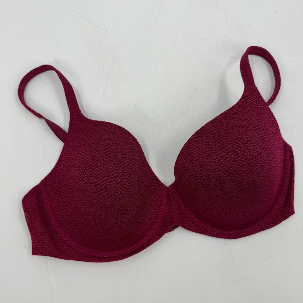 Victoria's Secret Burgundy Textured T-Shirt Bra